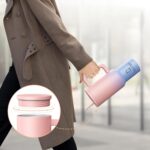 House of Quirk 1200ML Stainless Steel Tumbler with Handle & Lid, 2 Straws – Large Travel Mug Water Cup for Gym, Office & Outdoor Use (Cotton Candy Haze) - Image 4