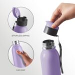MILTON Caper 750 Stainless Steel Water Bottle 670 ml, Single Walled, ISI Certified I Leak Proof Lid, Rust Proof I for School, Office, Gym I Purple - Image 3