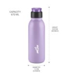 MILTON Caper 750 Stainless Steel Water Bottle 670 ml, Single Walled, ISI Certified I Leak Proof Lid, Rust Proof I for School, Office, Gym I Purple - Image 6