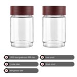 CELLO Modustack Glassy Storage Jar Set of 2 (750 ml x 2), Maroon | Glass Jar with Lid | Stackable | For Grains, Pulses, Spice, Cereals, Cookies, Dry Fruits | Fridge Storage Container - Image 3