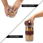 CELLO Modustack Glassy Storage Jar Set of 2 (750 ml x 2), Maroon | Glass Jar with Lid | Stackable | For Grains, Pulses, Spice, Cereals, Cookies, Dry Fruits | Fridge Storage Container - Image 4