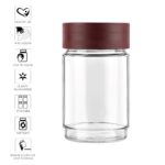 CELLO Modustack Glassy Storage Jar Set of 2 (750 ml x 2), Maroon | Glass Jar with Lid | Stackable | For Grains, Pulses, Spice, Cereals, Cookies, Dry Fruits | Fridge Storage Container - Image 5