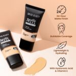 Swiss Beauty Matte Maxx Cover Foundation | 24- Hour Stay | With Hyaluronic Acid & Vitamin E | Oil-Control Formula | Shade 01 Fair Warm, 30g - Image 3
