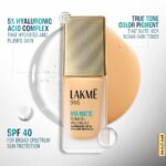 LAKME 9to5 Hya Matte Foundation, Neutral Nude, 25ml, for Flawless Matte Complexion, with 5% Hyaluronic Acid Complex & SPF 40, 3x Oil Control, Smudge Proof, for Women - Image 6