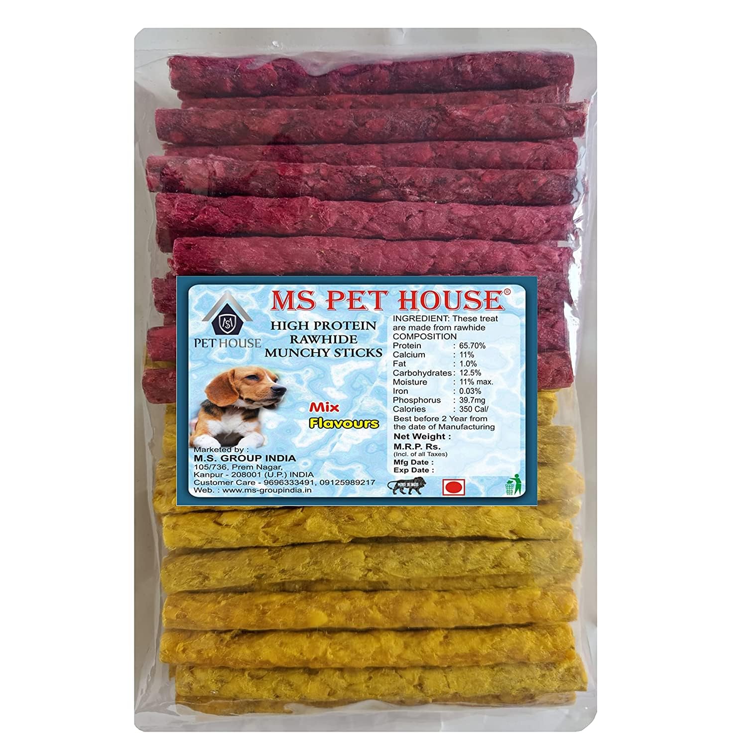800 Grams Dog Chew Sticks, Munchy Sticks Mix Flavours Dogs *