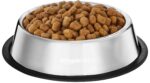 Amazon Basics Stainless Steel Pet Feeding Bowls for Dogs and Cats | Set of 2 | 700 ml Each | Dry Kibble, Wet Food, Water Bowl | No-Tip, Non Sliding Design | Dishwasher Safe - Image 2