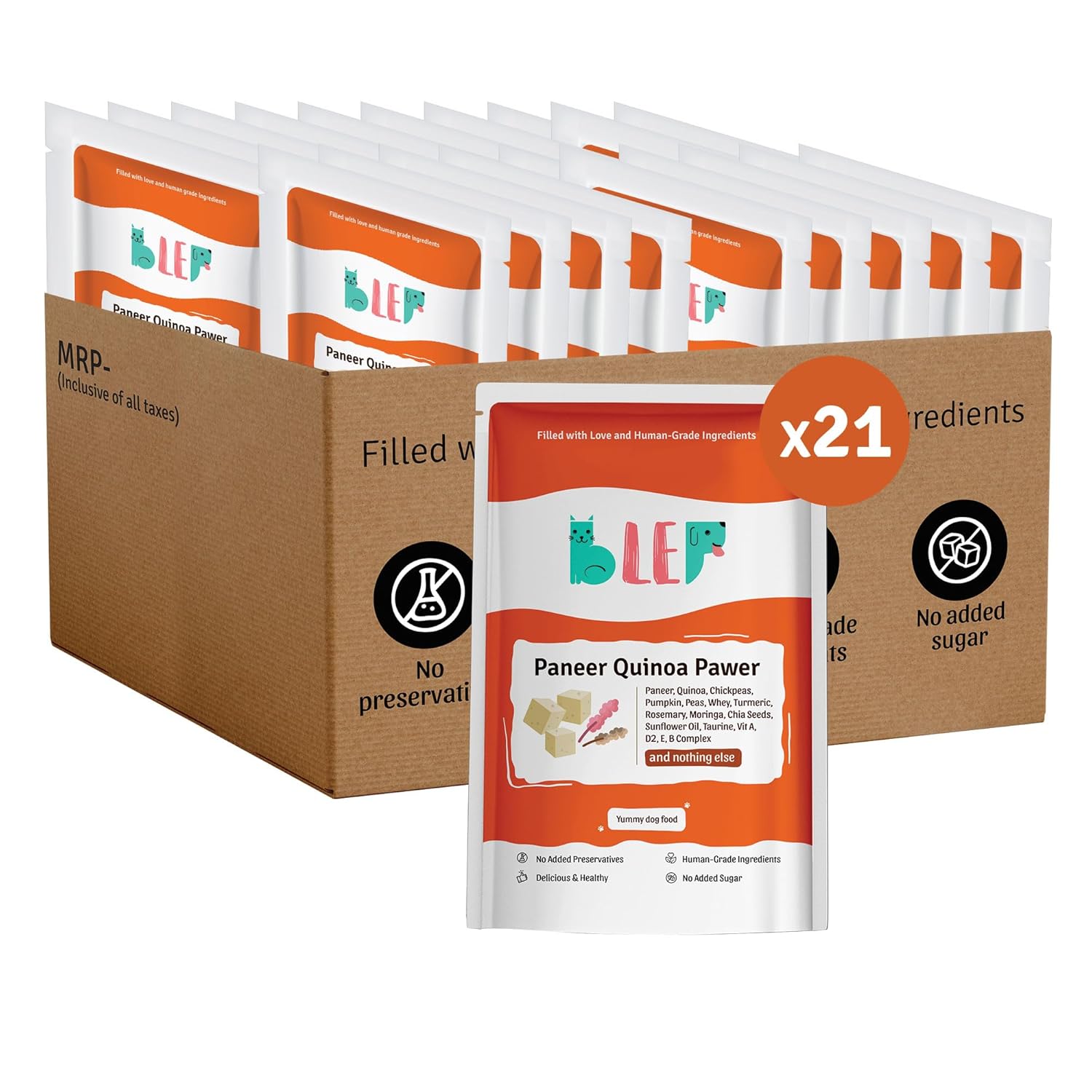 BLEP Fresh Dog Food (Wet) Human Grade, Grain Free|Paneer, Quinoa *