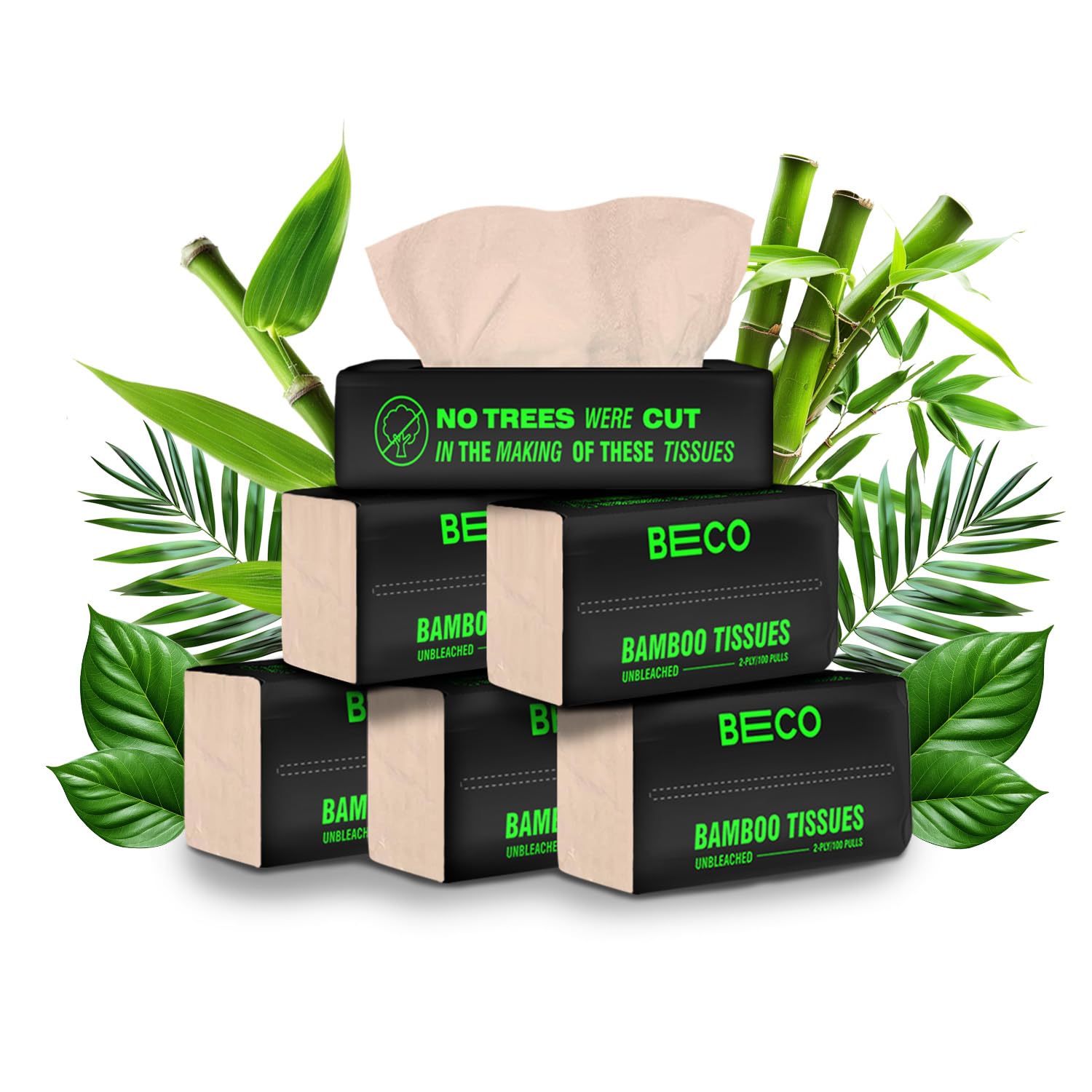 Beco Bamboo Facial Tissue Paper Box-Soft Pack | 100 pulls *