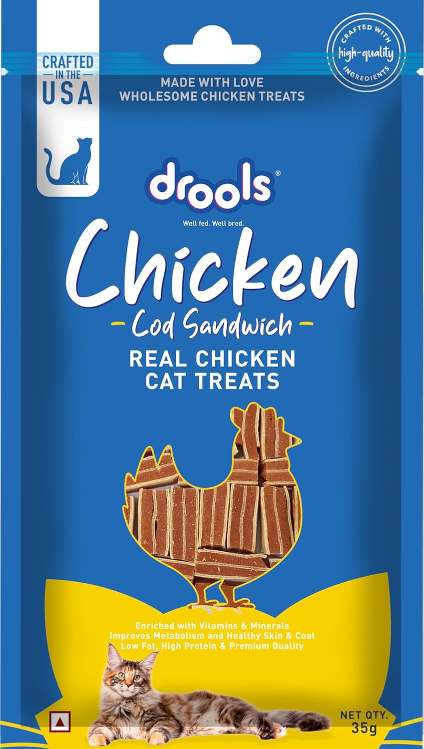 Drools Cod Fish Sandwich Cat Treats Stick, 35 g | *