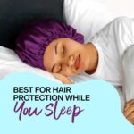 FABSKIN Luxury Satin Silk Hair Bonnet Cap for Sleeping with Satin Scrunchie | For Women & Girls | For Curly & All Hair Types - Wine - Image 2