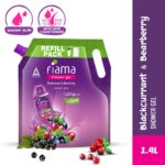 Fiama Body Wash Shower Gel Blackcurrant & Bearberry, 1.4L Bodywash Refill Value Pouch for Women & Men with Skin Conditioners for Radiant Glow, Skin Friendly pH - Image 2