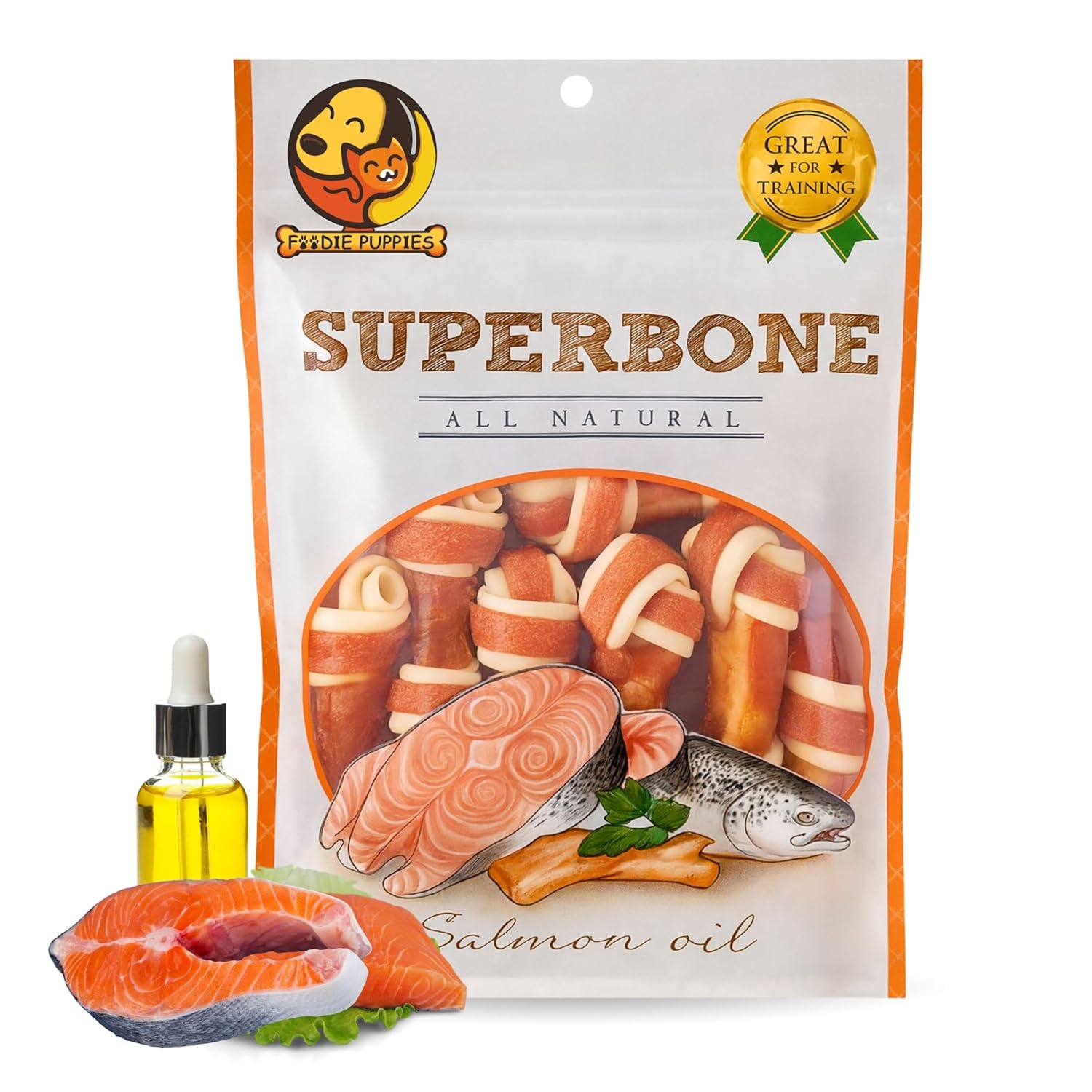 Foodie Puppies Superbone All Natural Chicken Knotted Dog Treat, 7 *