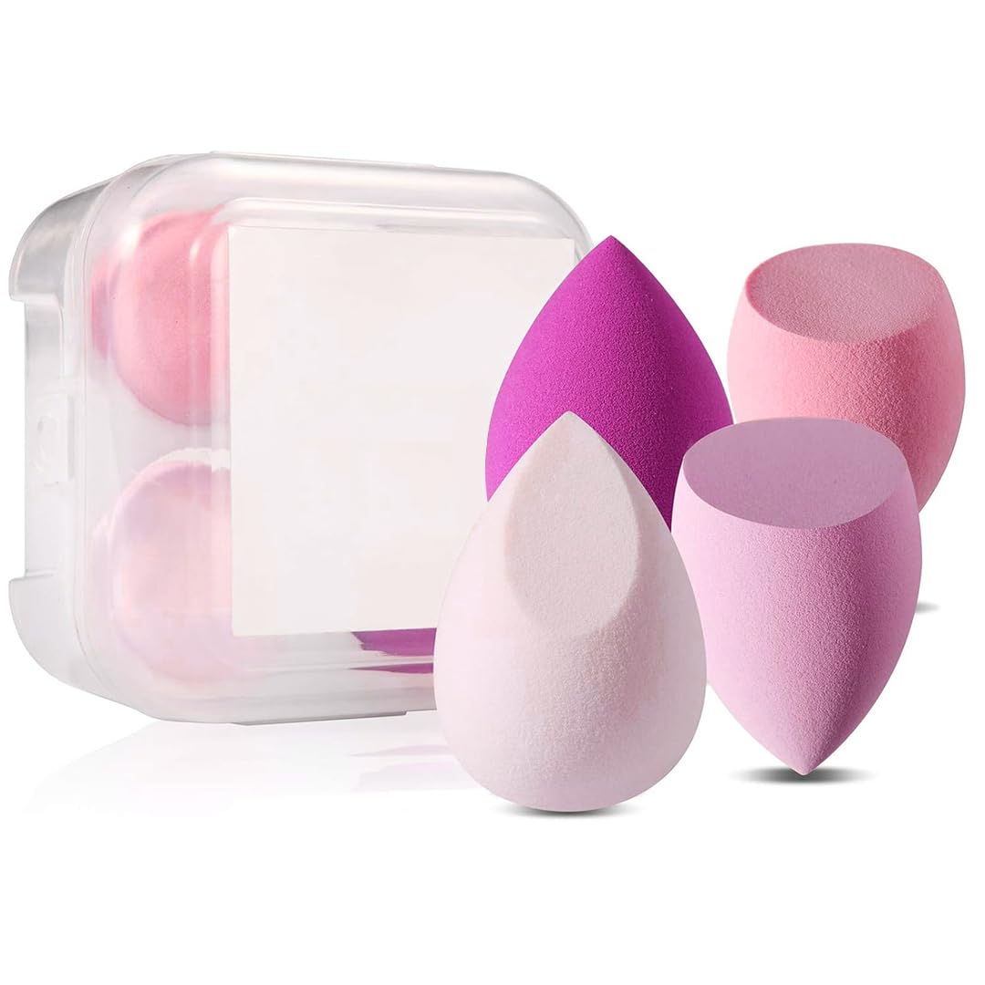 Gleva 4Pcs Makeup Blender Sponge Set, Soft Egg Shaped Blending *