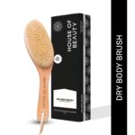 HOUSE OF BEAUTY Wooden Dry Body Brush For Body Massage With Long Handcrafted Handle, Natural Exfoliating, Lymphatic Drainage, Cellulite, Blood Circulation & Dead Skin, Brown - (Pack OF 1) - Image 2