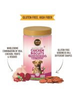 Healthy Dog Biscuits with Real Chicken, Real Cranberries and Real Beetroot. High Fiber, High Protein, Gluten Free, Human Grade Ingredients, Rice Flour and Chana Flour (275 G),All Life Stages - Image 2