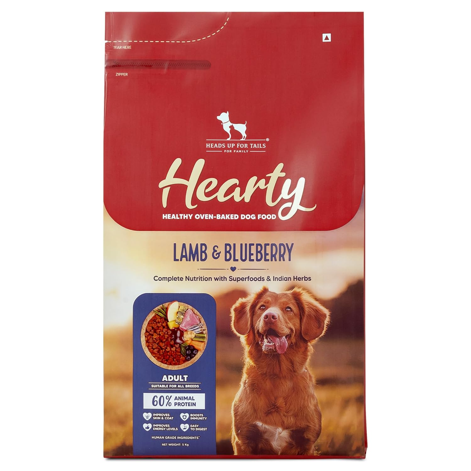 Hearty by HUFT Lamb & Blueberry Dog Food – 5 *