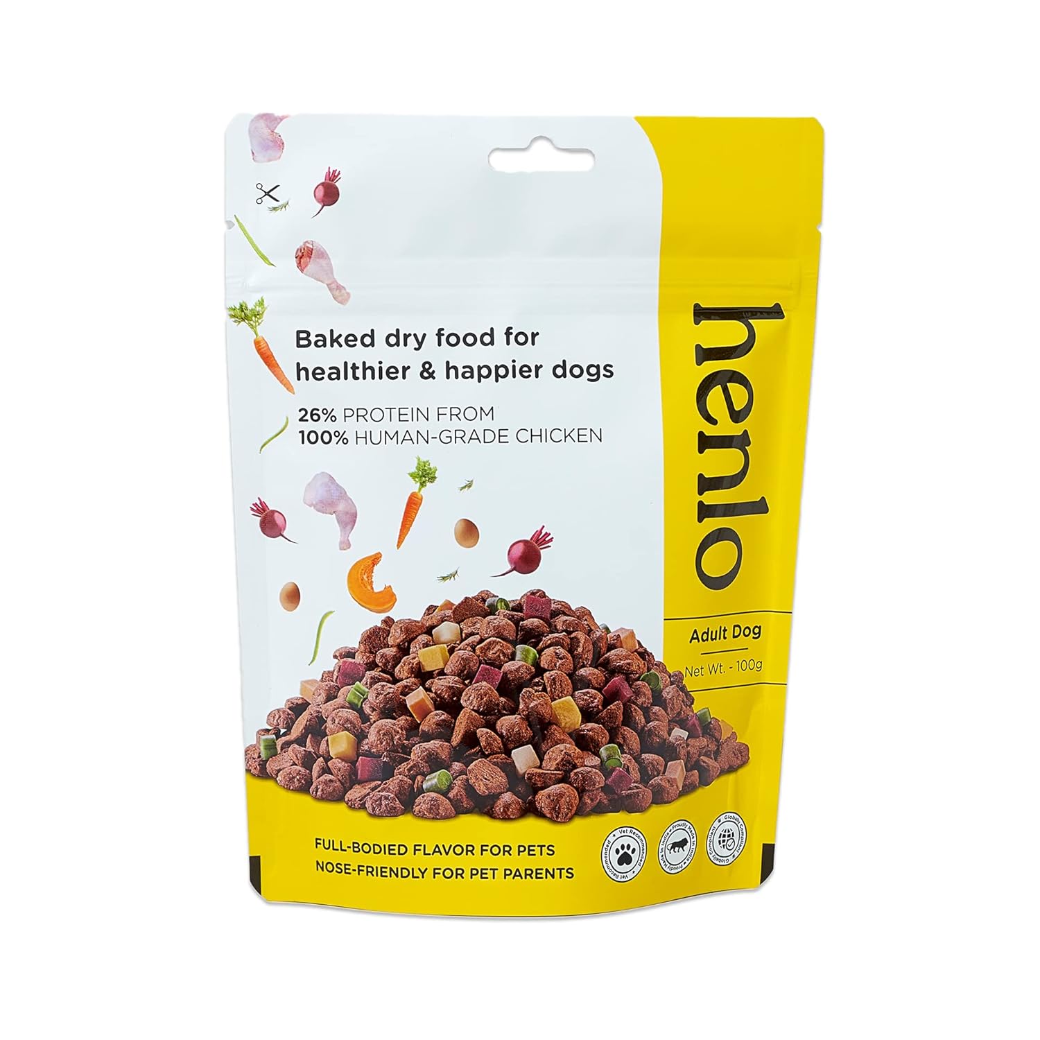 Henlo Baked Dry Dog Food | Adult | 100g | *