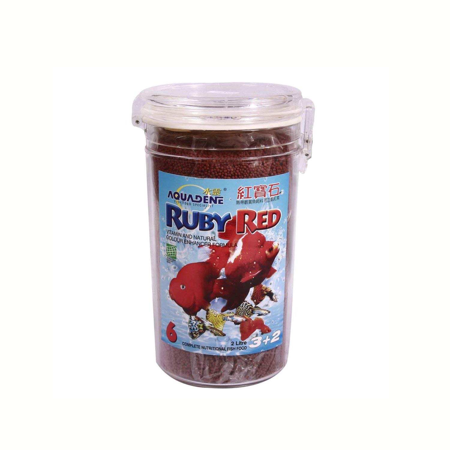 JAINSONS PET PRODUCTS All Life Stages Pellet Aquadene Ruby Complete Nutritional Fish Food For Red Parrot Flower Horn Gold Fish. (2 Liter) - Image 2