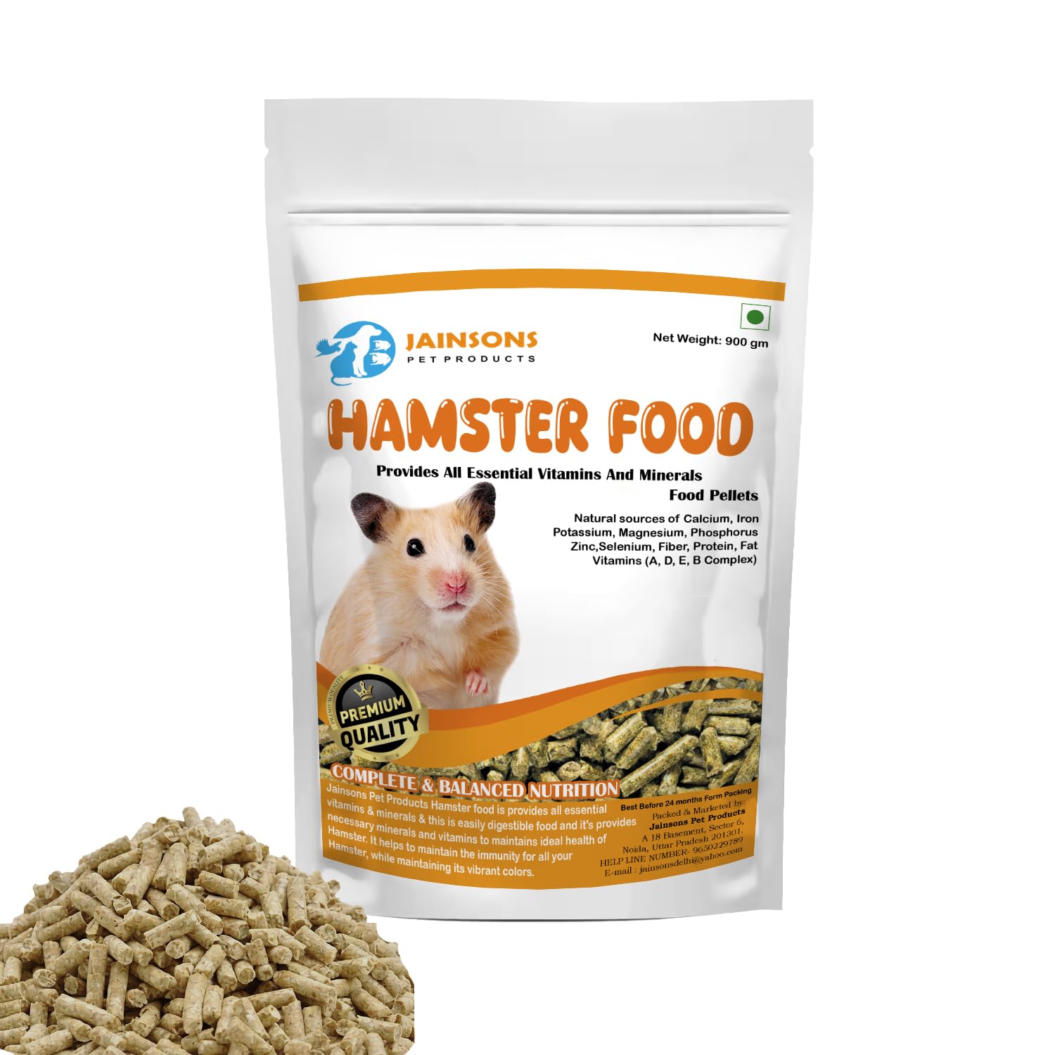 JAINSONS PET PRODUCTS Hamster Food | 900g Balanced Pellet Mix *