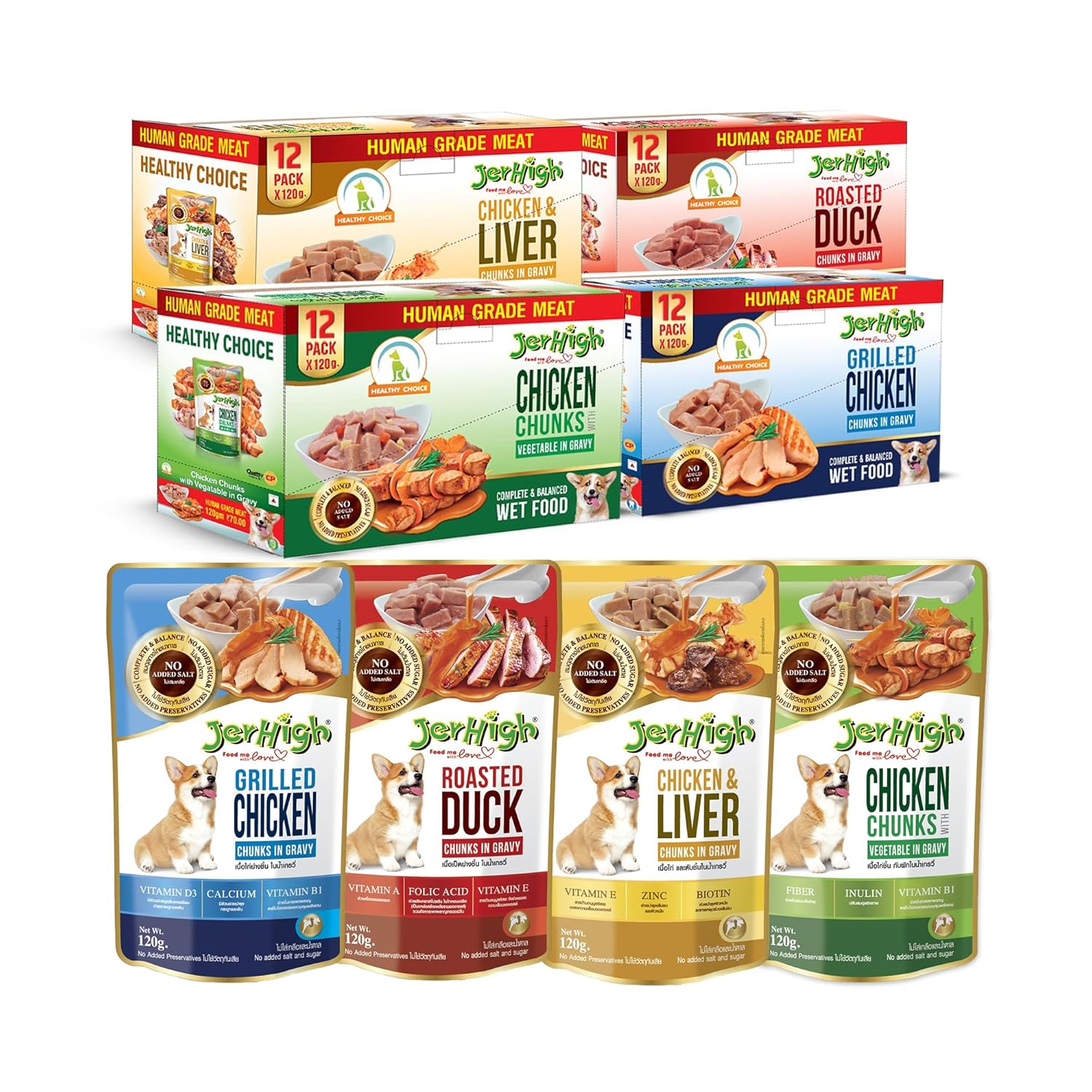 JerHigh DogsnCats Wet Food for Dogs - Chicken Grilled 12pcs *