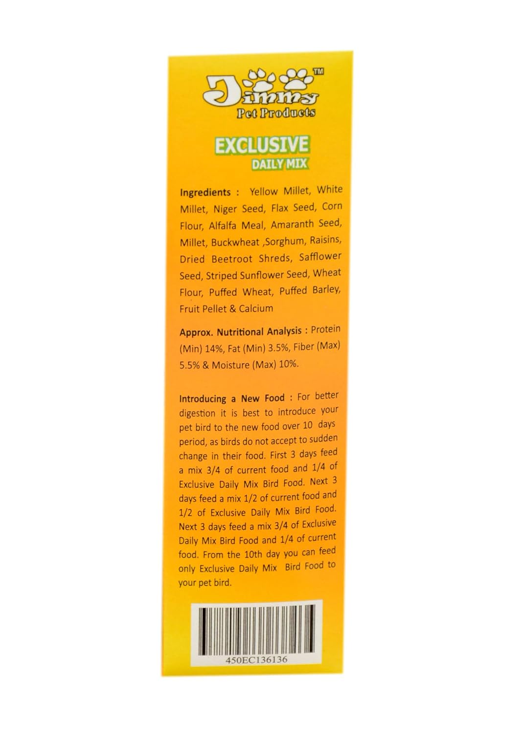 Jimmy Pet Products Mix Fruit Pellets & Calcium Bird Food *