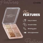 MARS Glowzilla 6 Colour Highlighter Palette | Ultra Blendable & Long Lasting | Blinding Glow (12.0gm) (Shade-03) - Image 2