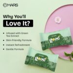 MARS Good pH Balance Refreshing Wipes (10 Wipes) | Green Tea Extract | Hydrated & Glowing Skin On-The-Go | Removes Light Makeup | Skin Friendly - Image 2