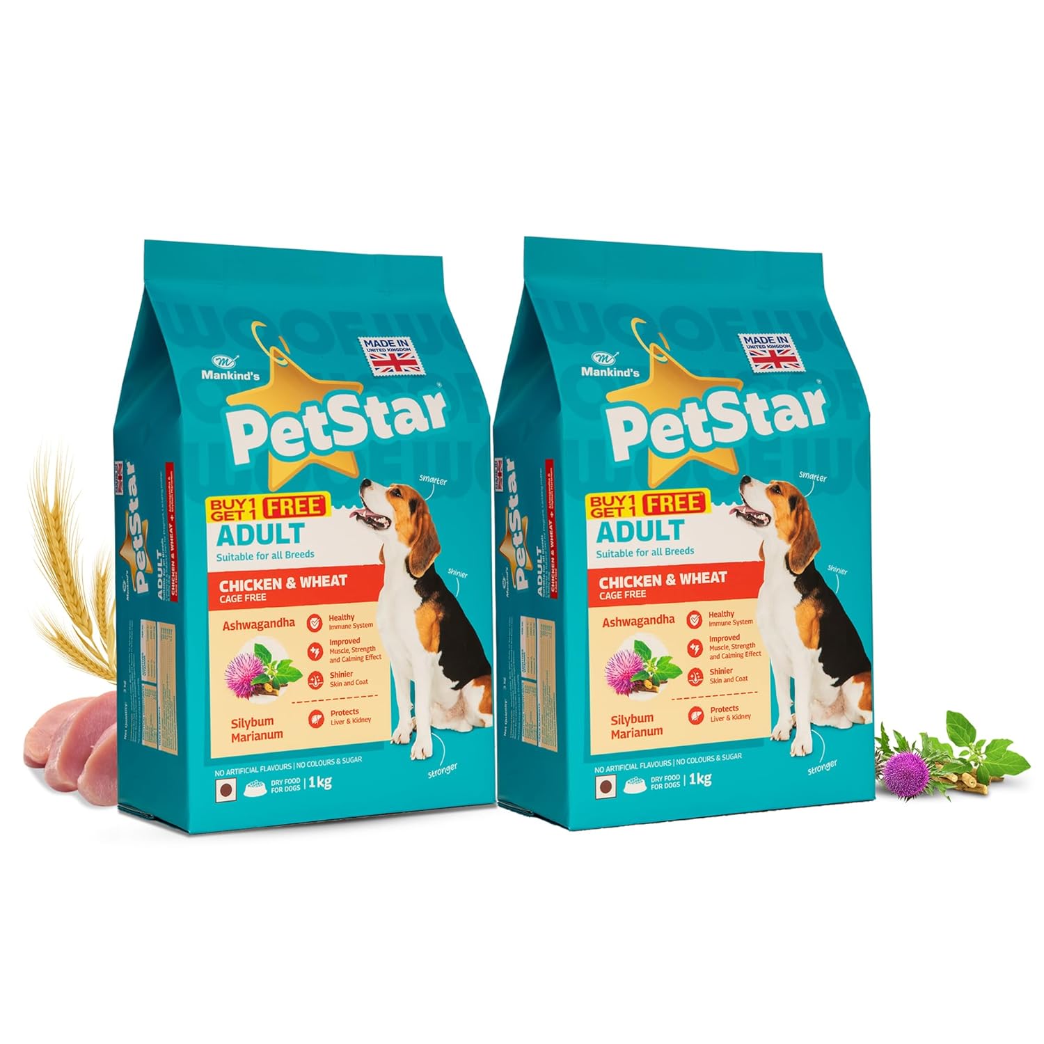 Mankind Petstar Adult Dry Dog Food (High Protein) Chicken & *