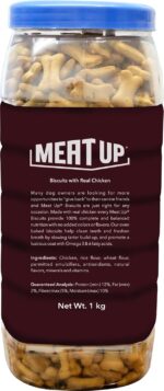 Meat Up Dog Treats Biscuits 1kg + 1kg (Free) 2kg | Real Chicken Flavour| Buy 1 Get 1 | Remove Plaque & Starter Build-up | Vitamins & Minerals | Promotes Lustrous Coat - Image 2