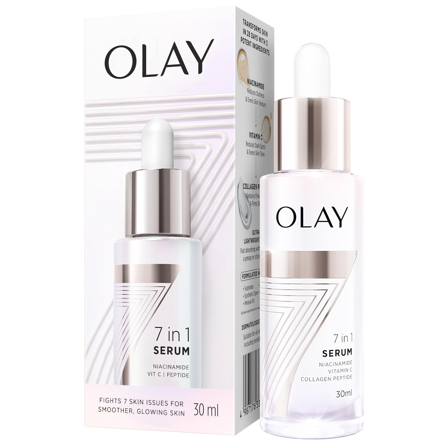 Olay 7in1 Ultra-light Face Serum | Niacinamide, Vitamin C, Collagen *
