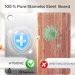 OrganizeMee Large Chopping Board Stainless Steel Metal Cutting Kitchen,Heavy Duty Choping-Board Vegetable, Meats vegitable Chopper Boards,Safe Durable with Anti-Skid Silicon Pad (Large)(36CM X 25CM) - Image 2