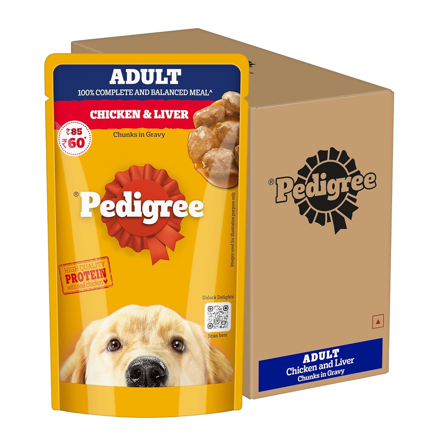Pedigree Adult Wet Dog Food, Chicken & Liver Chunks in *