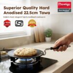 Prestige Hard Anodised Roti Tawa 22.5 cm | Thick Base (4 mm) | Gas & Induction Compatible | Metal Spoon Friendly | Stay Cool Handle | Wide Base | 2Y Warranty | ISI - Image 2