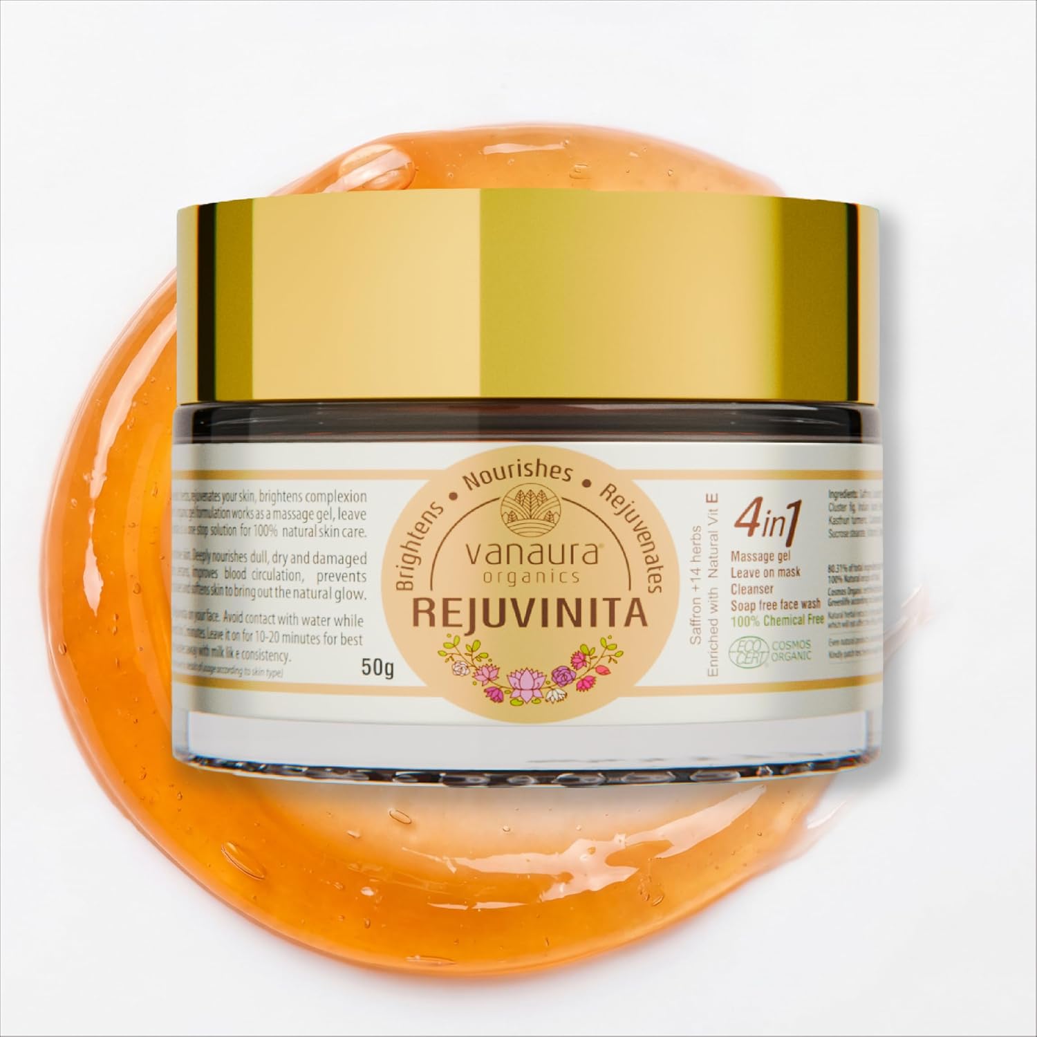REJUVINITA 4 IN 1 ORGANIC GEL-(MASSAGE GEL,LEAVE ON MASK,CLEANSER, SOAP *