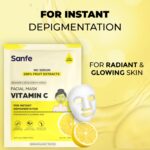 Sanfe Instant Depigmentation Vitamin C Facial Mask | For radiant & glowing skin | 100% fruit extracts, Korean Mask | 1pc, 25gm - Image 2