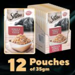 Sheba Rich Premium Adult (1+ Years) Wet Cat Food, Skipjack & Salmon Flavour, 35 g Pouch (Pack of 12), High-moisture wet food for healthy hydration - Image 2