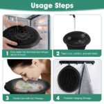 Silicone Collapsible Face Bowl with Built-In Ice Tray, Modern Style, Black, Round, Dishwasher Safe, For Face Bath, Soaking, Washing - Image 2