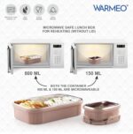 WARMEO MICROMATE Microwave-Safe Stainless Steel Lunch Box, Bpa Free, Perfect for Office, School, Travelling, Combo(800ml+150 ml),Green - Image 2