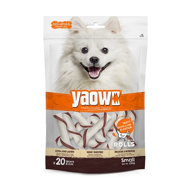 Yaowo DogsNCats All Natural Dog Rawhide Bones with Chicken Inside, *
