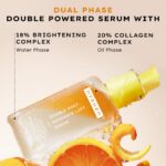 Hyphen 18% Brightening + 20% Collagen Face Serum | Double Shot Serum with 11% Mandarin 5% Niacinamide 2% PGA & Bakuchiol | Winter Skincare | Brightening, Hydrating & Collagen Boost for Dry Skin - 50ml - Image 3