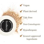 EcoBerry Organic Tinted Face Powder | Talc & Chemial Free, Vegan & Non-Comedogenic | All Skin Tones | Lightweight Everyday Use | Natural Mineral Makeup | SPF Protection | Oily & Sensitive Skin | Beige |10g - Image 5