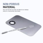 Makeup Mixing Palette, Stainless Steel Makeup Palette, Cosmetic Palette with Spatula Tool Beauty Product Mixing Palette Professional Cosmetic Mixing Makeup Palette - Image 3