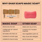 Ghar Soaps Sandalwood & Saffron Magic Soaps For Bath (300 Gms Pack Of 3) | Paraben Free | Chandan & Kesar Bath Soap | Handmade Soaps For Glowing | Skin Brightening Soap For Men & Women - Image 7