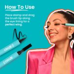 SWISS BEAUTY Craze 2-N 1 Gel Semi-Matte Eyeliner With Wing Stamp | Waterproof And Smudgeproof Eyeliner With Fine Tip For Precise Application | Black, 2.8Ml - Image 3