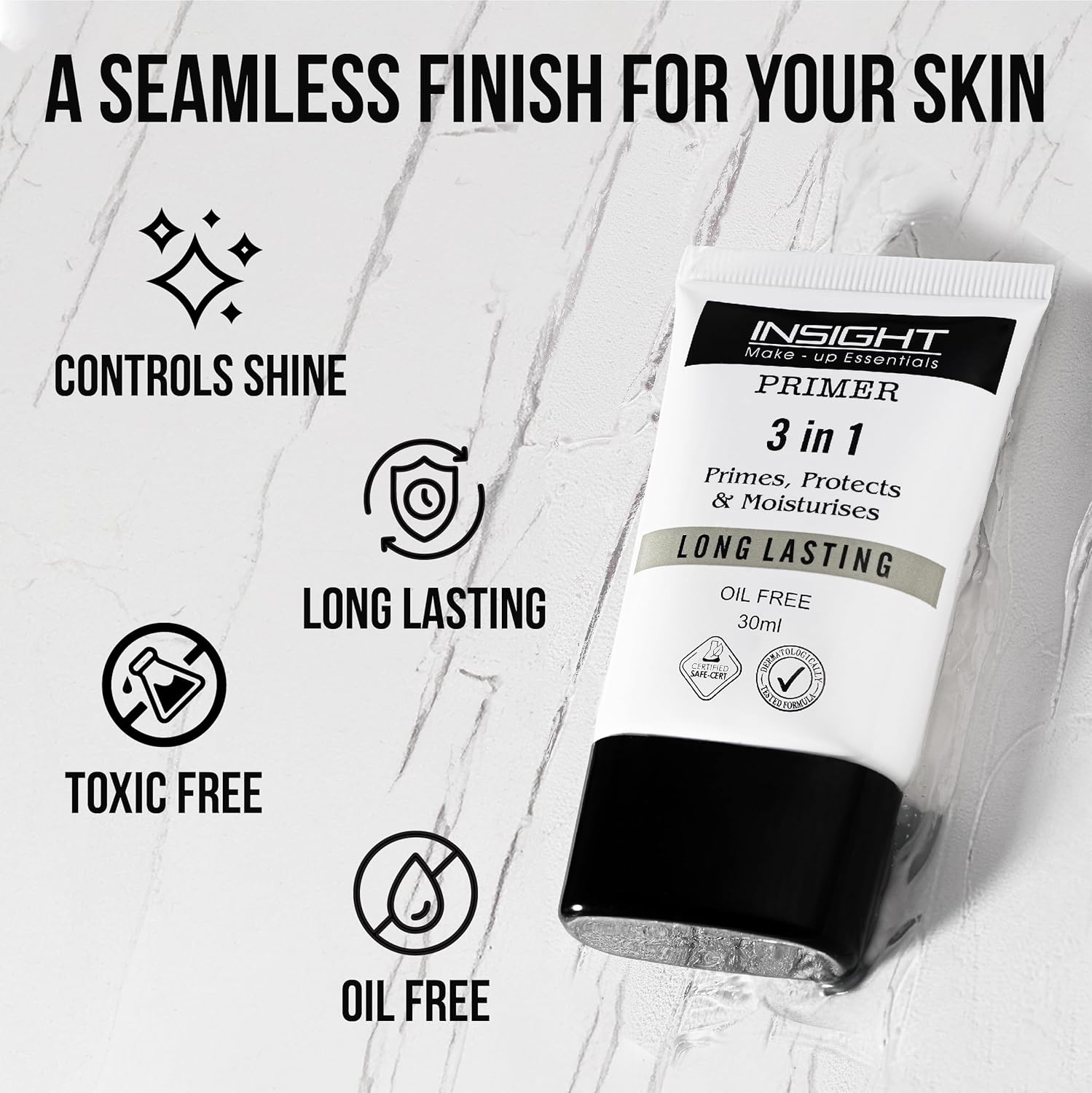 INSIGHT 3-in-1 Primer | Matte Finish | Primes, Protects & Moisturizes | Oil-Free with Pore Blurring | Long-Lasting Formula | For All Skin Types | 10 ml - Image 5