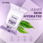 MARS Makeup Remover Wet Wipes for Face | 30 Cotton Soft Wipes | Hydrating & Refreshing | Enriched with Green Tea & Aloe Vera Extract | Soothing & Maintains pH Balance | Gentle on Skin - Image 4