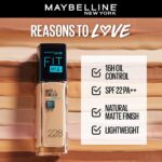 Maybelline New York Liquid Foundation, Matte Finish, With SPF, Absorbs Oil, Fit Me Matte + Poreless, 220 Natural Beige, 30ml - Image 3