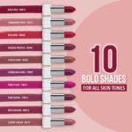Blue Heaven Matte Love Mini Lipsticks pack of 10 | Long Lasting, Hydrating & Moisturizing Mini Roll on Lipsticks for Women | Soft-Matte Finish | 13g - Image 5
