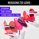 Blue Heaven Matte Love Mini Lipsticks pack of 10 | Long Lasting, Hydrating & Moisturizing Mini Roll on Lipsticks for Women | Soft-Matte Finish | 13g - Image 7