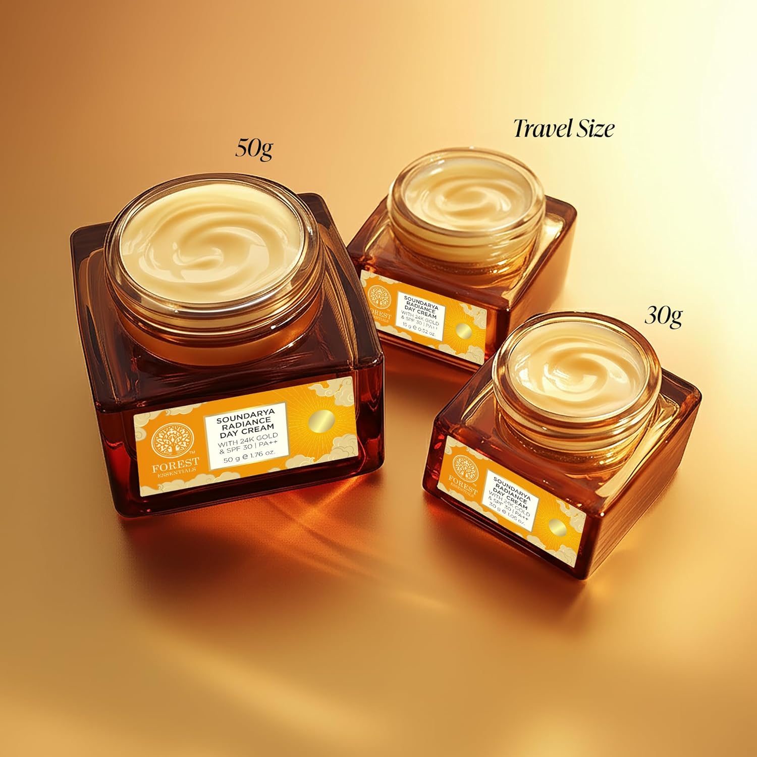 Forest Essentials Bestselling Soundarya Radiance Day Cream with 24K Gold & SPF 30 PA++ | Anti Ageing Moisturiser for Glowing Skin | For all skin types - Image 7